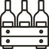 icon with three bottles of wine in a wine crate